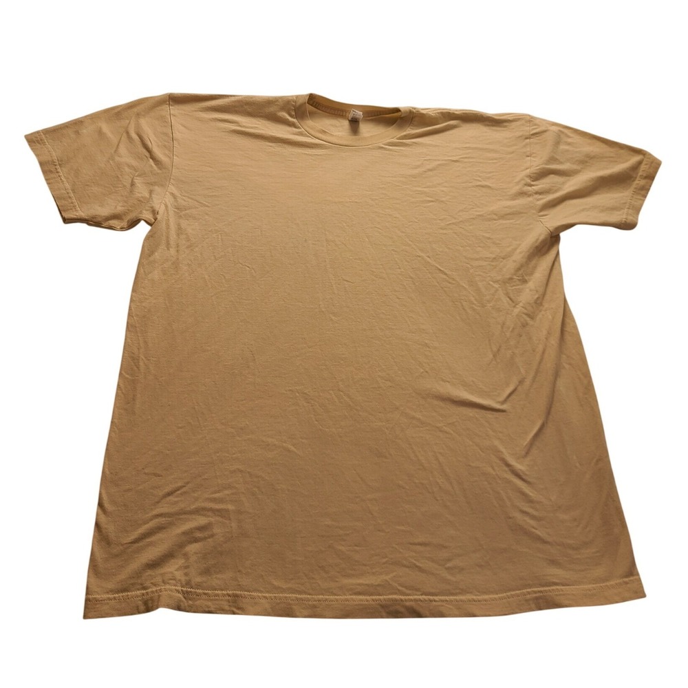 American Apparel Men's XL Tan Beige Short Sleeve Crew Neck Cotton T-Shirt Solid